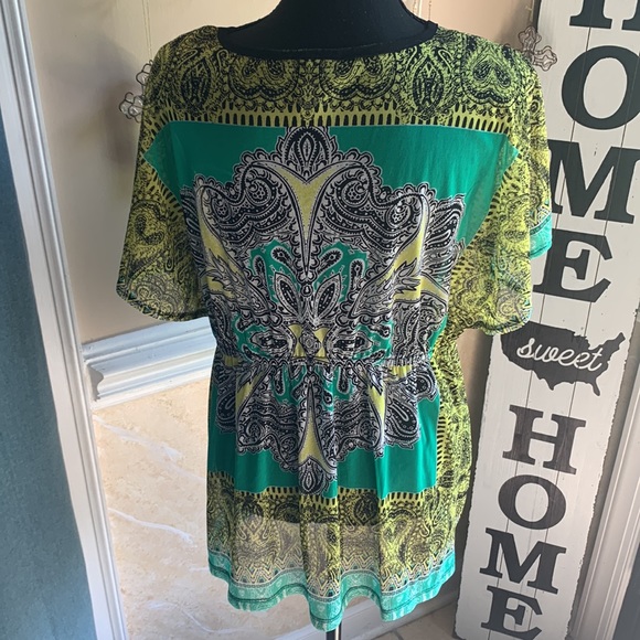 ALFANI PETITE PL SHEAR TUNIC W/stud Accents - Picture 5 of 7